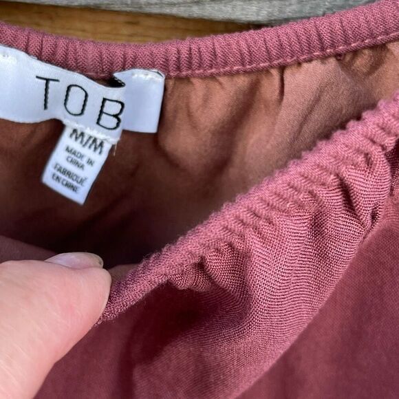 NWT TOBI size Medium mauve tunic Pom Pom trim - Picture 3 of 5